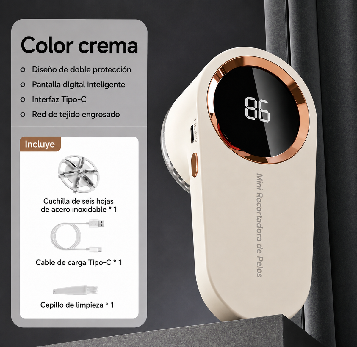 Quitapelusas con Pantalla LED